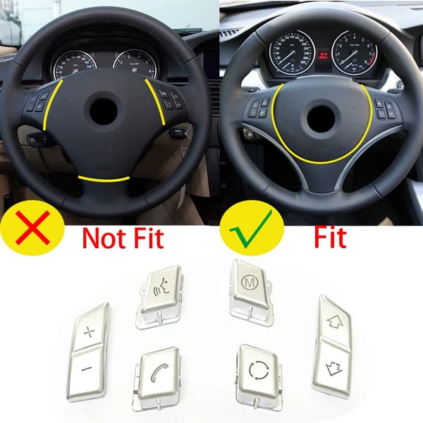Auton muotoiluohjauspyörän M-painikkeen vaihtokansi sopii BMW 1 3 -sarjan X1 E81 E82 E87 E88 E90 E92 E93 M3 E84 -lisävarusteisiin A Model Black