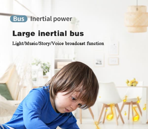 Högkvalitativ simulerad stor bussmodell med belysning och musik Fallsäker tröghets- och dragbilsmodell för barn, leksakspresent Red