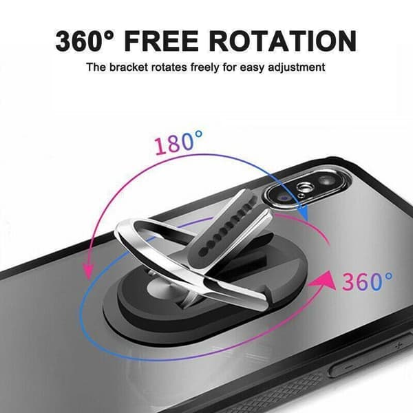 360° Ringholder Telefonstativ Universal Bilventilationsmontering Multifunktionelt Telefongreb Silver