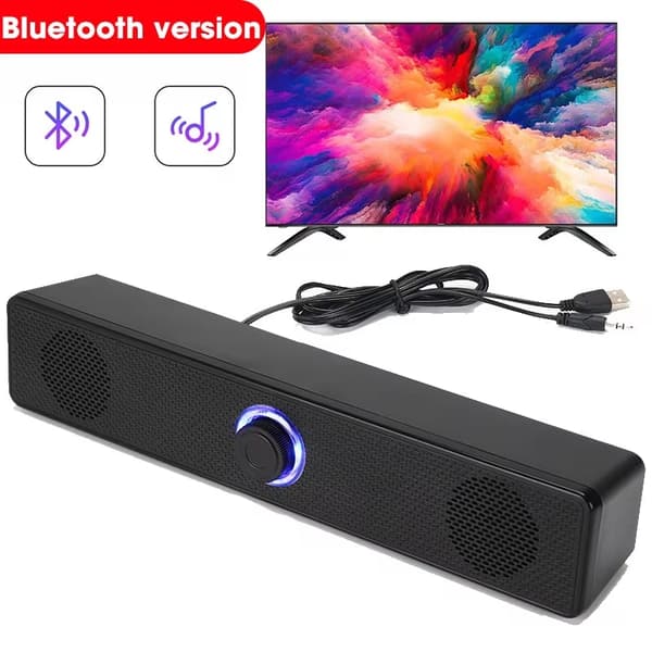 4D Computerhøjttaler Bar Stereolyd Subwoofer Bluetooth Højttaler Til Macbook Laptop Notebook PC Musikafspiller Kablet Højttaler Bluetooth Version