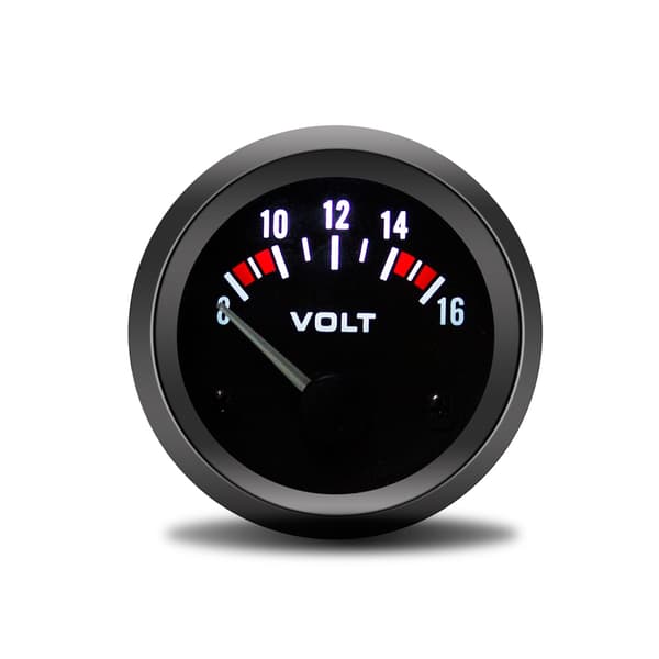 2" 52 mm voltmeter bilmåler voltmeter 8~16V hvid LED baggrundsbelysning spænding 12V biltilbehør til benzinbil 12V voltmeter