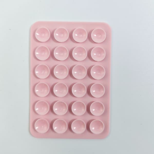 Fyrkantig silikon sugkoppstelefonhållare halkfri väggmonteringsstativ för iPhone Xiaomi Pink