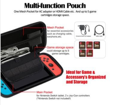 Etui til Nintendo Switch Hard Storage Case Sort