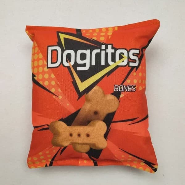Sjove hundelegetøj med kartoffelchipspose, plys, pibefoder til små, mellemstore hunde, interaktivt pibefoder til hvalpe, tyggelegetøj 3