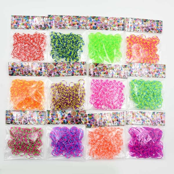 Rainbow Loom gummiband för barn - DIY Craft Armband Kit, perfekt julklapp 600 pcs model 1