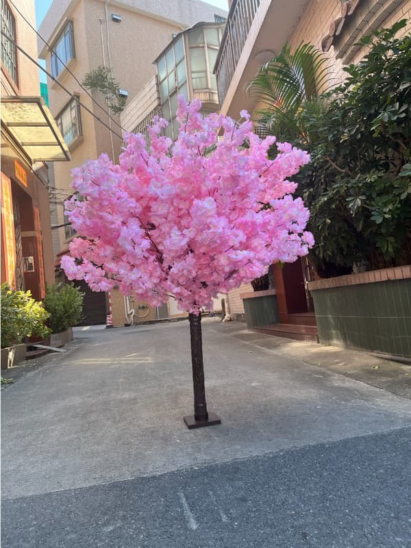 Vit Simulerad Körsbärsblomsträd Bröllopsbåge Set Konstblomma Simulerad Päronblomma Önsketräd Utomhus Golvdekoration Pink Size 10 feet