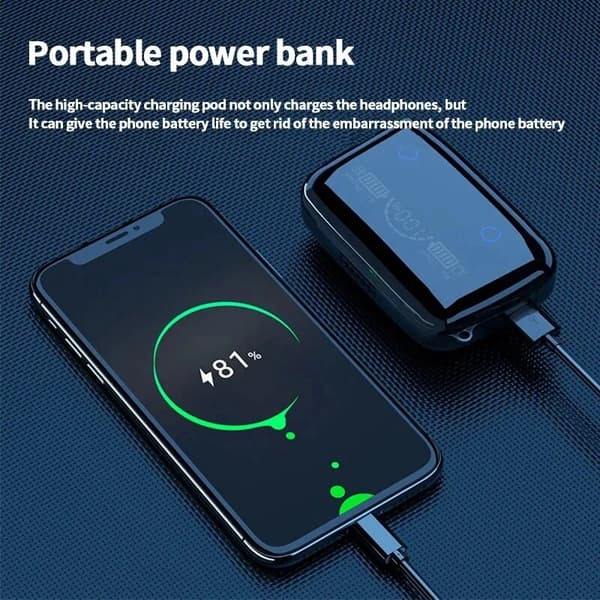 M19 Bluetooth Headset Trådløst TWS Gaming Understøtter Støjreducerende Touch In-ear Mini Nødstrøms-Powerbank Headset A