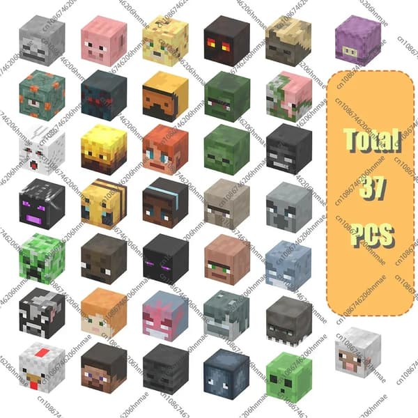 Magnetiske byggeklodser sæt til børn 3+ - Mine World Magnet Cube Stabling Construction Legetøj Figure-37PCS