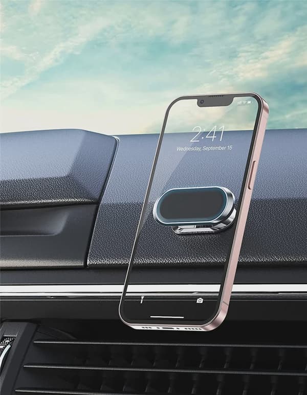 360° roterende magnetisk universal bilholder til iPhone Xiaomi Samsung mobilstativ Silver