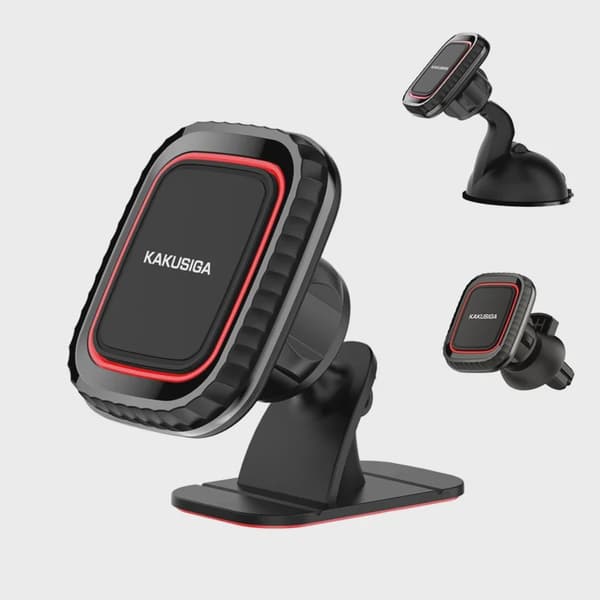 Universel magnetisk bilholder til luftventil, 360° roterbar, passer til iPhone Xiaomi GPS Black