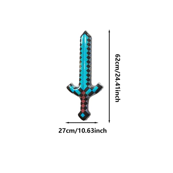 Pixel Style Leksaker Ädelsten Svärd Guld Svärd Barnleksaker Hemspel Uppblåsbara tillbehör Svärd Julklappar 1pc-Axe-Blue