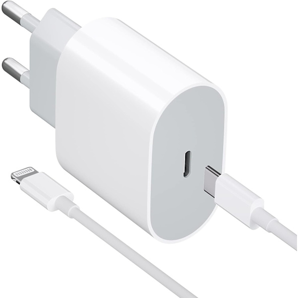20W USB-C Virta-adapterin iPhonelle + 1M valaistuskaapeli