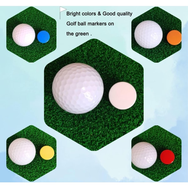 Golfposition Golfboll bollmärke - setet innehåller 100 markörer 19MM