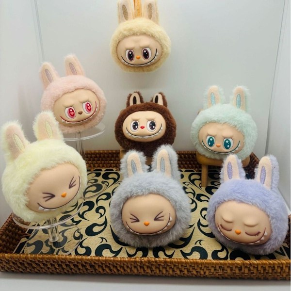 Ny Labubu Blind Box Vinyl Plys Hoved Nøglering Vedhæng Sød Monster Plys Dukke Taske Mode Vedhæng Fødselsdagsgave Model Børnelegetøj Randomly 2pcs