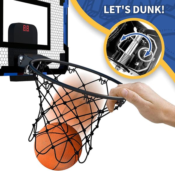 Väggmonterad mini basketbåge för barn - träningsspel inomhus och utomhus Scoring blue