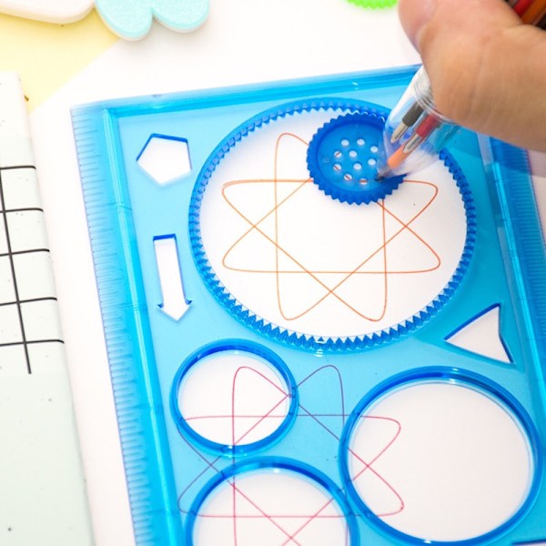 Spirograf tegneskabelon - geometrisk kunstlegetøj til børn Yellow