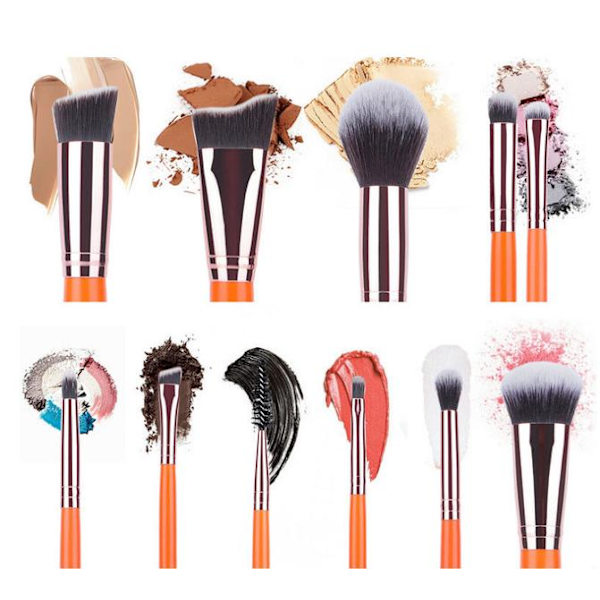 15 pcs Professional makeup brushes with practical bag (Pink)