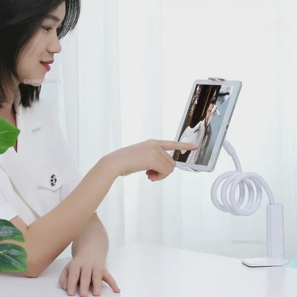 128 cm 360° fleksibel telefonholder stativ klemmemontering til iPhone Samsung 3,5-6,7" enheder Blue-Tab128cm