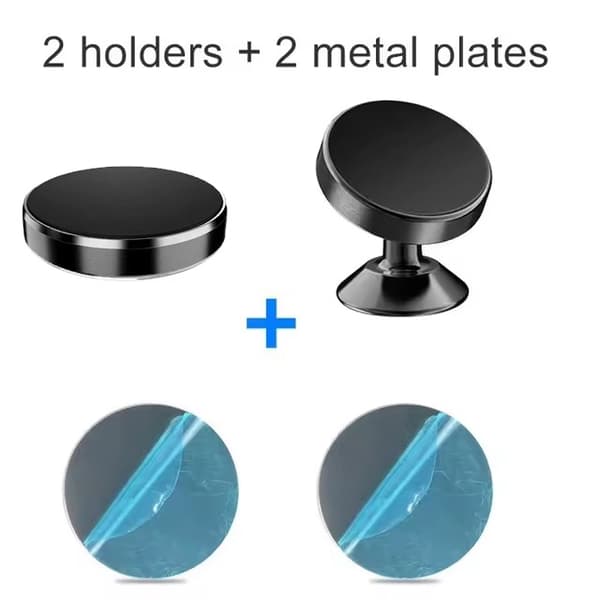 Magnetisk Biltelefonholder Monteringsstativ til iPhone 14 13 12 Pro Xiaomi Huawei Samsung OnePlus 2pcs Black Fixed