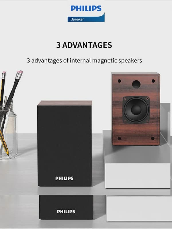 Philips SPA20 Bluetooth-højttaler med 360 graders surroundsound Bluetooth trådløs stereo til computer, Macbook, bærbar computer Philips SPA20