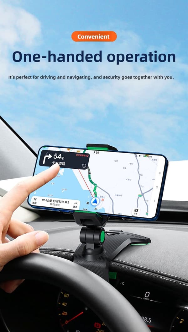 Universal Biltelefonholder Stativ Dashboard Clip Mount til iPhone Xiaomi Samsung GPS Gray