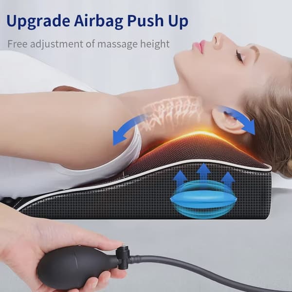 Jinkairui Elektrisk Shiatsu Massagekudde Nackkrockkudde Traktion Kroppsmassage Bil med Värme- och Vibrationsfunktion basic Plug Type AU