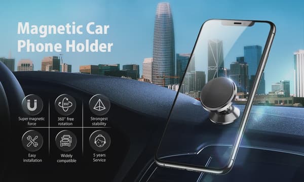 Magnetisk bilhållare för telefon, stativ för iPhone 14, 13, 12 Pro, Xiaomi, Huawei, Samsung, OnePlus 2pcs Silver-Fixed