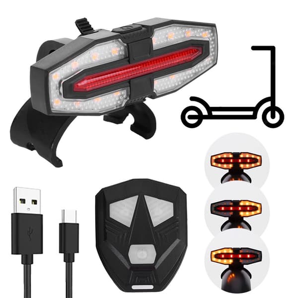 USB-uppladdningsbart vattentätt LED-bakblinkers för M365 Pro 2 MI 4 elscooter Basic Model