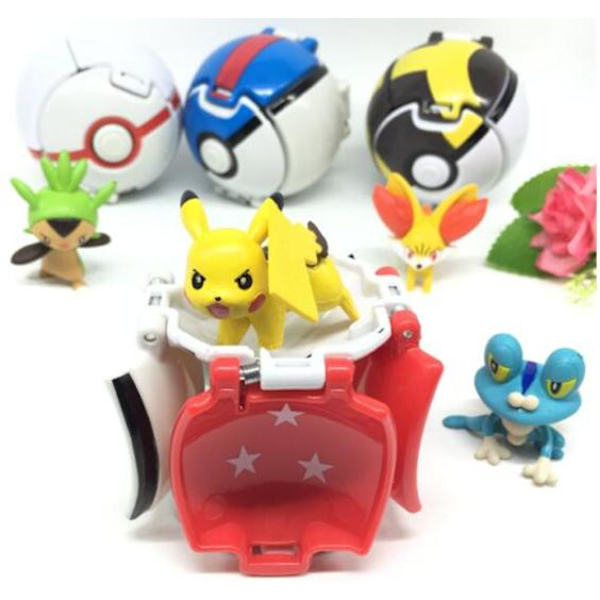 4st Modell Pokemon Action Anime Figures Balls- Innehåll Pikachu