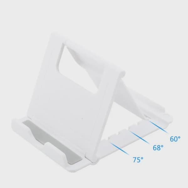 Smartphone Holder Bordstativ Universal Foldbar Beslag til iPad iPhone Samsung Xiaomi Huawei White