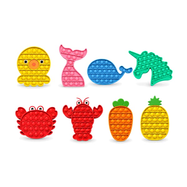 8 Pack Popit Fidget Pop It - CE Godkänd 8st modeller