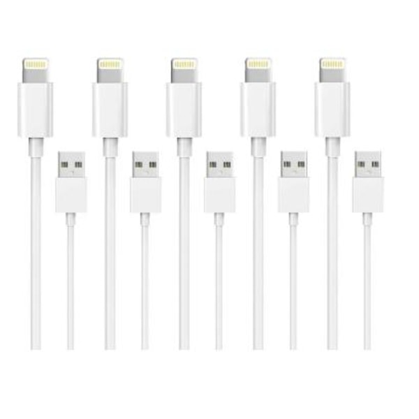 5 Pack 1M Lightning-oplader iPhone 14/13/12/11/ Xs/Max/X/8/7/6 22a7 | Fyndiq