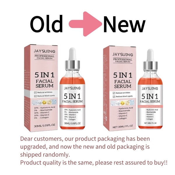5 In 1 Fade fine linjer Firming Face Serum Moisturizing brightning Vitamin