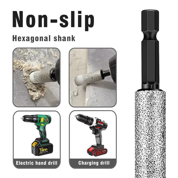 5 stk. 6-12 mm sekskantet skaft tør keramisk flise diamantbor marmor granit vitrificeret flise hul 5 pcs  10 mm