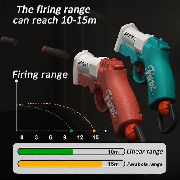 Mini S686 Foam Bullet Blaster Legetøjspistol til udendørs leg - Soft Bullet Launcher til børn orange