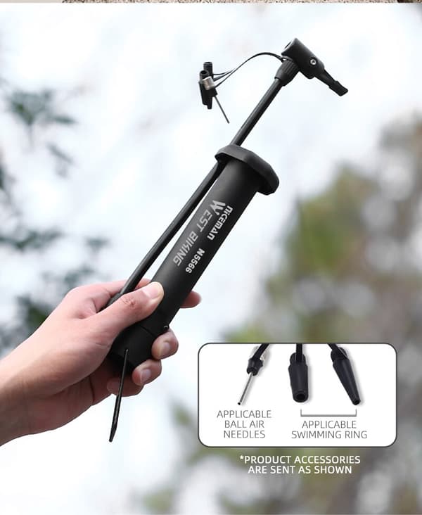 WEST BIKING MTB Cykelpump 80 PSI Manuell Luftpump för Schraderventildäck black