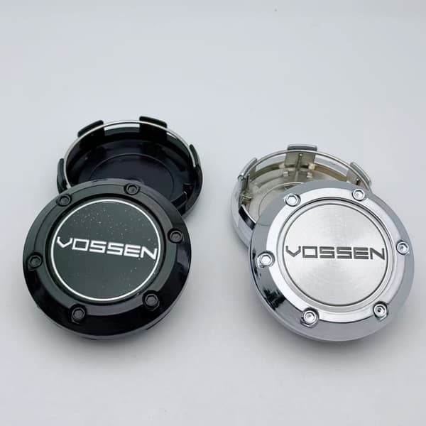 4 st/set 66 mm 62 mm Vossen logotyp emblem bil navkapslar fälg navkapslar dammskydd för navcentrum ersätter biltillbehör 66MM S Silver Black For Make VOSSEN 