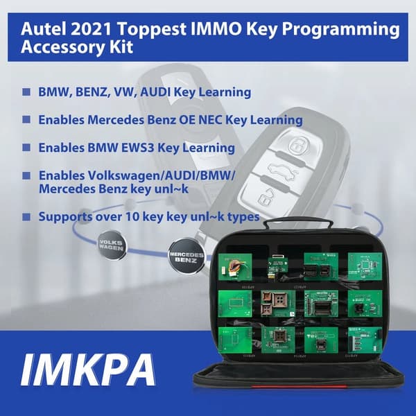 Originalt Autel IMKPA nøgleprogrammeringsadapter tilbehørssæt fungerer med IM608Pro II/IM508S/XP400 Pro IMKPA Kit