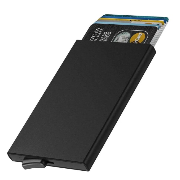 RFID-suojattu korttiteline alumiinia, eri värejä Black