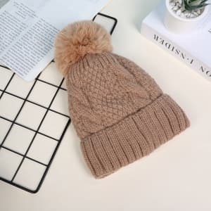 Unisex strikket vinterhuehue - søde ensfarvede huer til mænd og kvinder, varm efterårshjelm 007 Size One Size