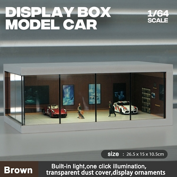1/64 Garagescene Model Scene med Light Version Simuleringsmodel Scene Dekoration Samling (Eksklusive dukker og bilmodeller) black