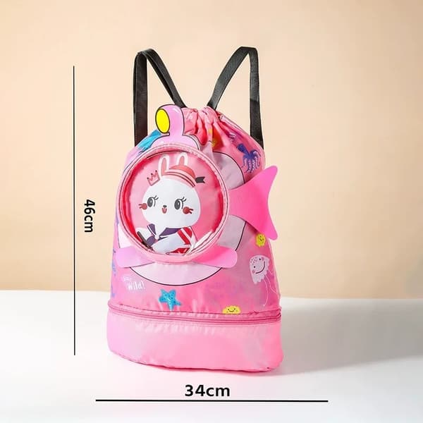 Barnsimväska Barn Vattentät förvaring Axelpaket Handbagage Ryggsäck Våttorr Separationsväska Stor kapacitetspåse Big Rabbit