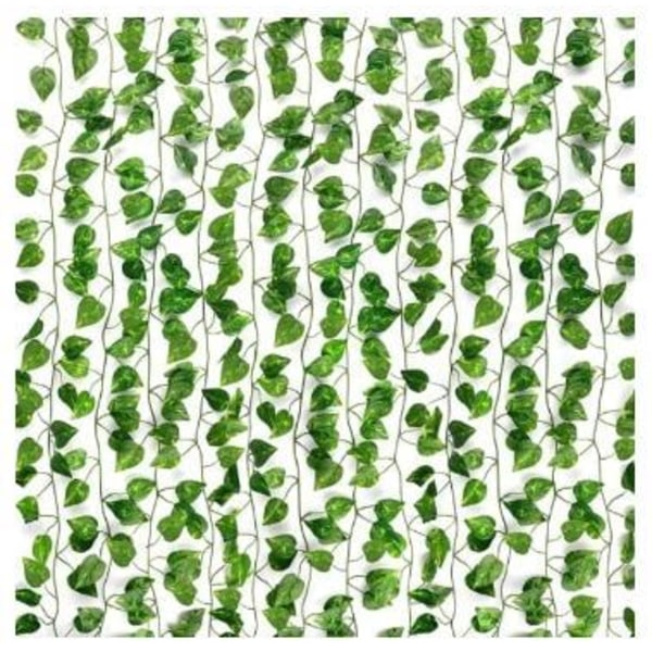 12 stk (2,4 meter) Kunstige efeubladplanter Falske hængekranspla