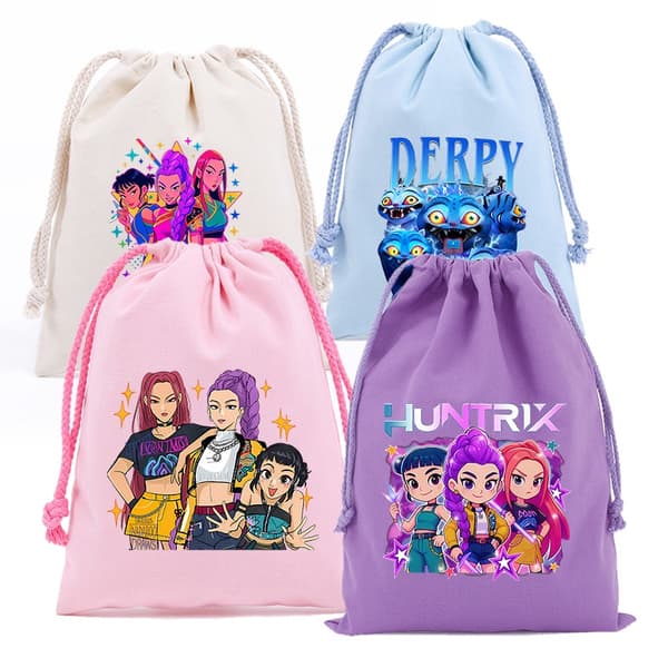KPop Demon Hunter Drawstring Bag - Barnfest godispåse för roliga evenemang LMNT135