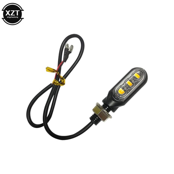 2 stk. universel 12V 3Led mini motorcykel LED blinklys blinklys rav kørelys tilbehør