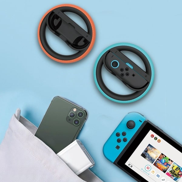 2 stk. rat til Switch 2 Joy-Con Controller Switch2 Joy-Con 2 Racing Wheel Hand Grip til Mario Kart World 8 Deluxe 2pcs