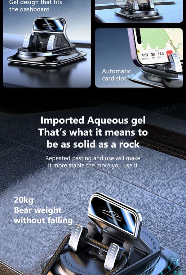 SEAMETAL Universal Bilholder Skridsikker Dashboardmontering til Xiaomi iPhone GPS 1pc