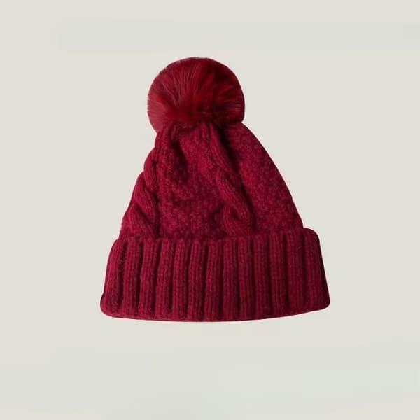 Unisex strikket vinterhuehue - søde ensfarvede huer til mænd og kvinder, varm efterårshjelm 007 Size One Size