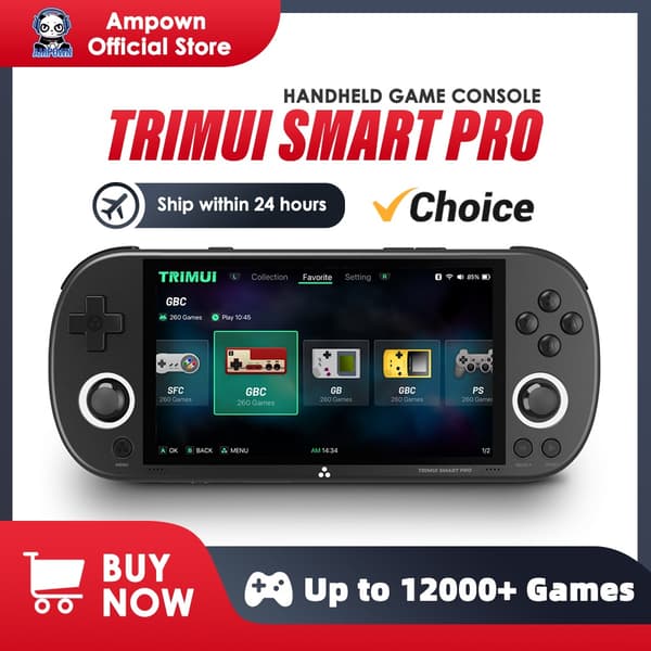 Trimui Smart Pro Handheld Game Console 4,96''IPS-skärm Linux System Joystick RGB-belysning Smartpro Black 64G