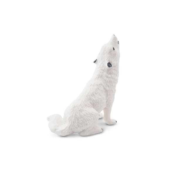 Howling Arctic Wolf Legetøjsfigur - Mini Polar Dyremodel til børn, kageindretning og gaver ML00104